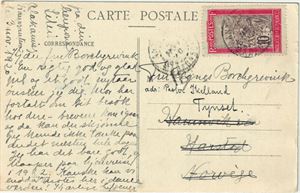 MADAGASCAR, postkort sendt til Norge i 1920