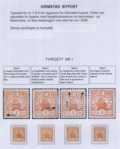 Grimstad Bypost Komplett typesett for utgavene nr. 1 til 5. Ikke tidligere beskrevet.