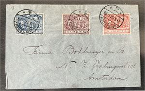 NEDERLAND-BREV Mi 72-74, 1907 de Ruiter stemplet "AMSTERDAM 24.5.07"