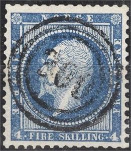 NK 4 III-300 Svelvig (VF,5) nydelig fullstemplet på 4-skill Oscar