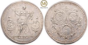 Tyskland Augsburg-Stadt 1624. Nydelig sølvmedalje i forbindelse myntkonvensjonen i de tre kretsene Bayern, Franken og Schwaben. Kv.01