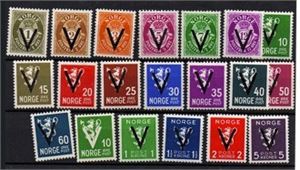 NK275-293 Postfrisk serie V-merker uten vannmerke