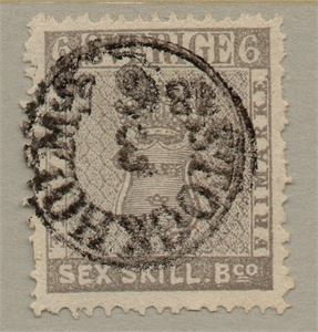 F3b 6 skill bco ljusgrå stämplad Stockholm 3.6.1856. Intyg HOW "mycket vackert", 3.3.3 (F 14 000-)