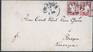 Tyskland 3 brev Bayern 1880 årene sendt til Norge