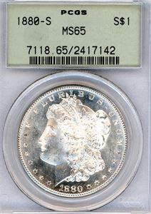 1 Dollar 1880-S. Graded PCGS MS 65