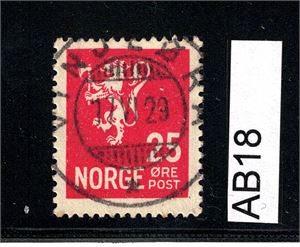 Nk 146 o. 25øre løve II nær lux "VINJEØRA 17 VI 29"