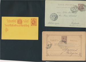 HELSAKER Eldre, 3 stk, Monaco, Spania og Thailand, sistnevnte ubrukt