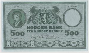 500 kroner 1967 A.2819710. Kv.01