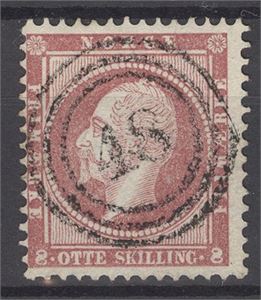 NK 9 III-48 Drammen fullst. på NK 9, pent stempel på fargefriskt merke