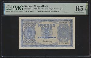 5 Kroner 1953 K.0089383 PMG 65 EPQ *