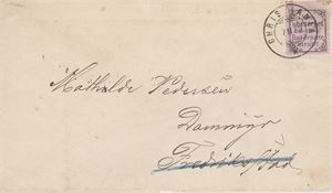 R 1y Returmerke Som ubesørget på brev st. Christiania 7-II-82, sendt til Fredrikstad