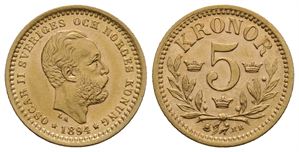 5 kronor 1894 Oscar II. Kv.0/01
