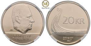 20 kroner 2001 Harald V. MS 70