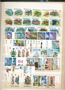 BERMUDA xx diverse merker på 3 plansjesider 1978-89 (€ 418)