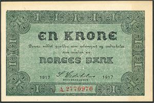 1 krone 1917, serie A.2770970. 01