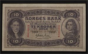 10 kroner 1942 Norge 1+ B3301928