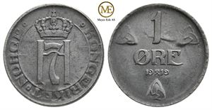 1 øre 1919 Haakon VII. Kv.0