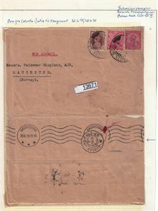 INDIA Utbrettet brev stemplet "CALCUTTA" til Haugesund transittstempel "BUREAU AMB OSLO-ED 27 VI 38" og ankomst Haugesund neste dag
