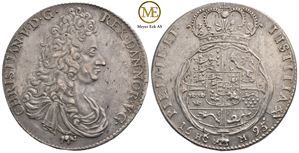 Speciedaler 1695 Christian V. "Det Klilpperne Yder.." Kv.0/01