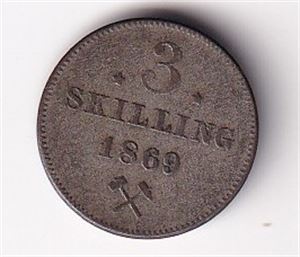 3 skilling 1869, stjerner