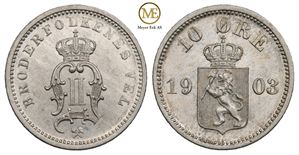 10 øre 1903 Oscar II. Kv.0