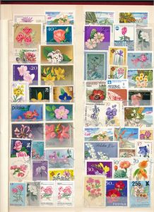 MOTIV: BLOMSTER  16 siders bok nesten full av merker hele verden