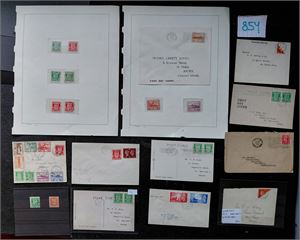 GUERNSEY/JERSEY Diverse serier og brev/FDC 40-tallet. Medfølger et brev stemplet Isle of Man 1952 + et fiskalmerke fra Guernsey