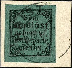 R 2 x vt 1. "Som uindløst" variant "Utagget" på lite brevstykke, lett stemplet "Christiania". Merket med gode marger i alle sider.