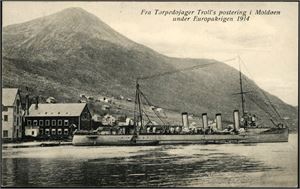 Fra Torpedojager Troll´s postering i Moldøen under Europakrigen 1914. Brukt i 1915. K-1