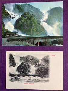 HORDALAND Låtefoss 2 kort Nytt og gammelt