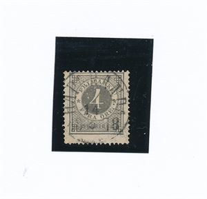 SVERIGE o AFA 18, 4öre tg 14. Fullstemplet "HAPARANDA 14-?-1878". Skjevt opp (AFA 1100)
