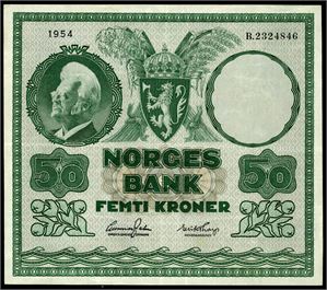 50 kroner 1954, serie B.2324846. 1