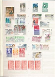 ANDORRA-FRANSK xx ca 90 forskjellige 1986-99 i innstikksbok. Noen stemplede dubletter følger med