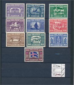 ISLAND xx Mi 125-34, Alltinget til 40aur. Var satt inn på plansje sammen med prislapp på 7500 kroner og katalogverdi  15000. Vi får håpe at dette gjalt noe annet (€ 134)