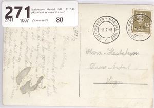 Speiderbyen Mandal 1948 , 11-7-48 på postkort av leiren S/H storf.