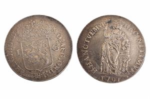 BATAVISTA REPUBLIKEN (NETHERLANDS)1 Gulden 10.5 gr. 0,945 silver, fläckar. (Kv 1)