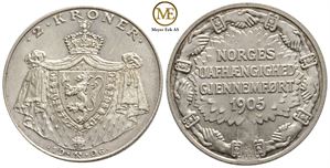 2 kroner 1906 Jub. Haakon VII. Kv.0