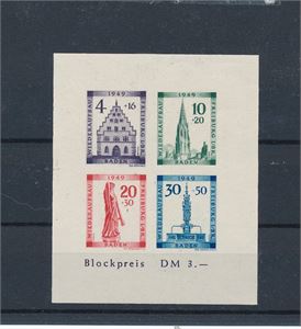 FR. ZONER BADEN xx Mi Bl 1B (€ 75)