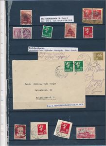 BRATSBERGBANEN 5 kort/brev + 10 klipp/merker. Varierende kvalitet, se også objekt 1880