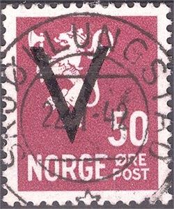NK 287 Lux SKJØLLUNGSTAD, TA 22.1.42 (VA, 4 pkt) på 50øre V u/vm