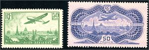 311,321. The two 50 Fr Air Mail 1936.