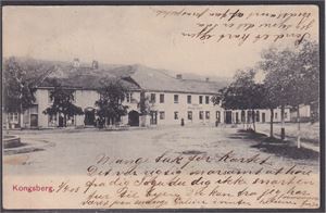 Kongsberg,  (O.Hansen privathotel) udelt bakside, st. Konsberg 1905, sendt til Opdal Numedal