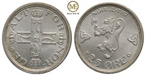 25 øre 1917 Haakon VII. Kv.0