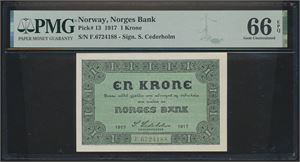 1 Krone 1917 F.6724188 PMG 66 EPQ *