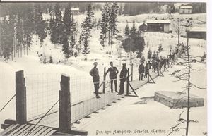 Gjeithus ,Den nye Hængebro. Gravfos. Eneret E. Jacobsen, Drammen. UB småf.