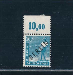 BERLIN xx Mi 8 variant IV med brudd i "R". Hengslet i øvre marginal (€ 250)