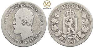 1 krone 1878 Oscar II. Kv.1-