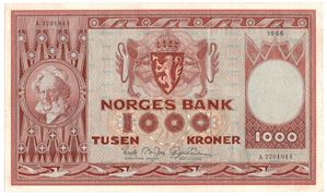 1000 kroner 1966 A.2701814. Kv.1+