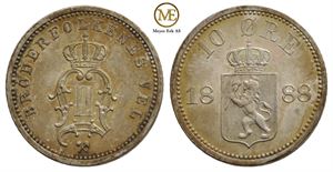 10 øre 1888 Oscar II. Kv.0