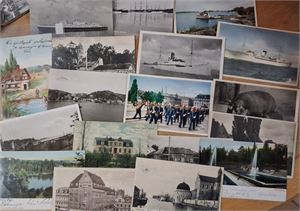 VYKORT stort parti mest topografiska vykort i lilla formatet, mest Sverige och Danmark.